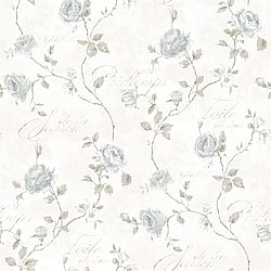 Galerie Wallcoverings Product Code G45326 - Vintage Roses Wallpaper Collection - Blue Cream Colours - Trailing Rose Design