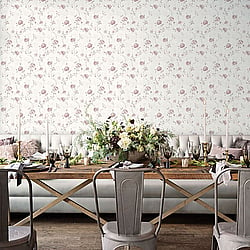 Galerie Wallcoverings Product Code G45327 - Vintage Roses Wallpaper Collection - Dark Pink Colours - Trailing Rose Design