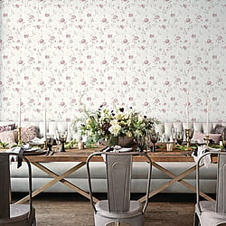 Galerie Wallcoverings Product Code G45327 - Vintage Roses Wallpaper Collection - Dark Pink Colours - Trailing Rose Design