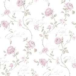 Galerie Wallcoverings Product Code G45329 - Vintage Roses Wallpaper Collection - Pink Green White Colours - Trailing Rose Design
