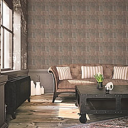Galerie Wallcoverings Product Code G45330 - Grunge Wallpaper Collection - Bronze Colours - Steel Plates Design