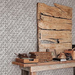 Galerie Wallcoverings Product Code G45339 - Grunge Wallpaper Collection - Grey Colours - Metal Grate Design