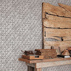 Galerie Wallcoverings Product Code G45339 - Grunge Wallpaper Collection - Grey Colours - Metal Grate Design