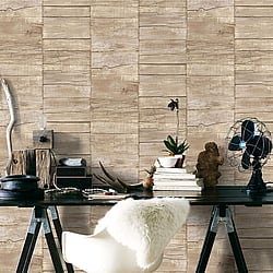 Galerie Wallcoverings Product Code G45340 - Grunge Wallpaper Collection - Beige Brown Colours - Wood Design