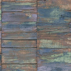 Galerie Wallcoverings Product Code G45342 - Grunge Wallpaper Collection - Blue Brown Green Black Colours - Wood Design