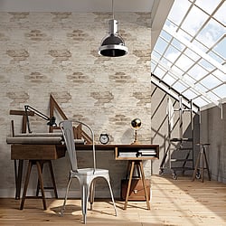 Galerie Wallcoverings Product Code G45355 - Grunge Wallpaper Collection - Cream Brown Colours - Exposed Brick Design