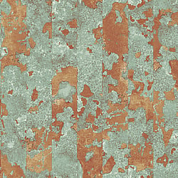 Galerie Wallcoverings Product Code G45361 - Grunge Wallpaper Collection - Green Copper Orange Colours - Industrial Stripe Design