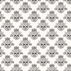 Galerie Wallcoverings Product Code G45365 - Grunge Wallpaper Collection - Grey Silver Black Colours - Grunge Skull Design