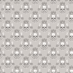 Galerie Wallcoverings Product Code G45366 - Grunge Wallpaper Collection - Silver White Black Colours - Grunge Skull Design