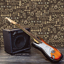 Galerie Wallcoverings Product Code G45369 - Grunge Wallpaper Collection - Brown Gold Colours - Speakers Design