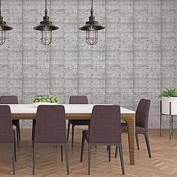 Galerie Wallcoverings Product Code G45370 - Grunge Wallpaper Collection - Grey Colours - Concrete Blocks Design