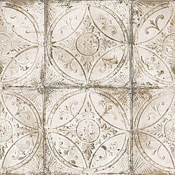 Galerie Wallcoverings Product Code G45374 - Grunge Wallpaper Collection - Beige Colours - Ornate Tile Design