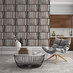 Galerie Wallcoverings Product Code G45385 - Grunge Wallpaper Collection - Black Multi-Coloured Colours - Lp Shelf Design