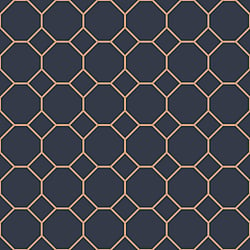 Galerie Wallcoverings Product Code G45403 - Just Kitchens Wallpaper Collection - Navy Gold Colours - Bee Hive Design