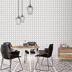 Galerie Wallcoverings Product Code G45405 - Just Kitchens Wallpaper Collection - Black White Colours - Bee Hive Design