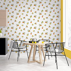 Galerie Wallcoverings Product Code G45412 - Just Kitchens Wallpaper Collection - Orange Yellow Green Colours - Citrus Toss Design