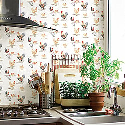 Galerie Wallcoverings Product Code G45415 - Just Kitchens Wallpaper Collection - Black Red Beige Colours - Free Range Design