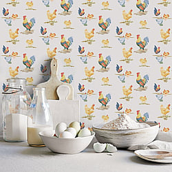 Galerie Wallcoverings Product Code G45416 - Just Kitchens Wallpaper Collection - Blue Yellow Red Colours - Free Range Design