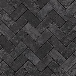 Galerie Wallcoverings Product Code G45426 - Just Kitchens Wallpaper Collection - Black Colours - Herringbone Brick Design