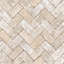 Galerie Wallcoverings Product Code G45429 - Just Kitchens Wallpaper Collection - Beige Grey Colours - Herringbone Brick Design