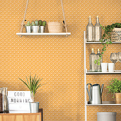 Galerie Wallcoverings Product Code G45439 - Just Kitchens Wallpaper Collection - Orange Colours - Orange Scallop Design