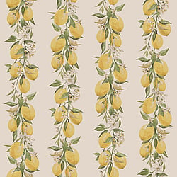 Galerie Wallcoverings Product Code G45440 - Just Kitchens Wallpaper Collection - Yellow Beige Colours - Lemon Stripe Design