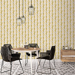 Galerie Wallcoverings Product Code G45440 - Just Kitchens Wallpaper Collection - Yellow Beige Colours - Lemon Stripe Design