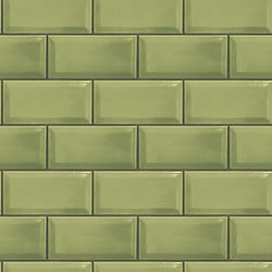 Galerie Wallcoverings Product Code G45446 - Just Kitchens Wallpaper Collection - Green Colours - Metro Tile Design