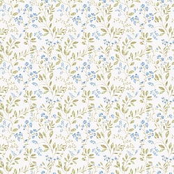 Galerie Wallcoverings Product Code G45455 - Just Kitchens Wallpaper Collection - Blue Green Colours - Spring Leaf Trail Design