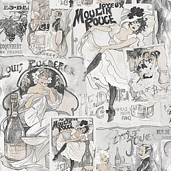 Galerie Wallcoverings Product Code G56115 - Nostalgie Wallpaper Collection - Silver Grey Colours - Champagne Posters Design