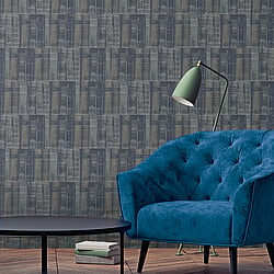 Galerie Wallcoverings Product Code G56134 - Memories 2 Wallpaper Collection - Silver Grey Colours - Library Books Design