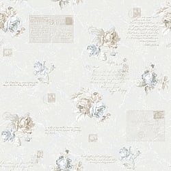 Galerie Wallcoverings Product Code G56140 - Country Cottage Wallpaper Collection - Blue Green Beige Colours - Vintage Rose Design