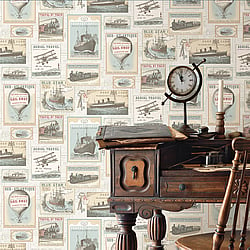 Galerie Wallcoverings Product Code G56144 - Nostalgie Wallpaper Collection - Beige Colours - Travel Design