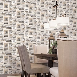 Galerie Wallcoverings Product Code G56145 - Nostalgie Wallpaper Collection - Beige Colours - Travel Design