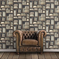 Galerie Wallcoverings Product Code G56153 - Nostalgie Wallpaper Collection - Brown Colours - Natural books Design