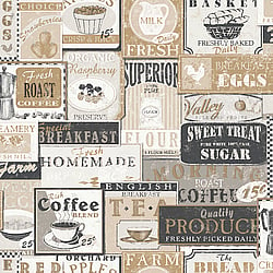 Galerie Wallcoverings Product Code G56169 - Nostalgie Wallpaper Collection - Beige Colours - Enamel Signs Design