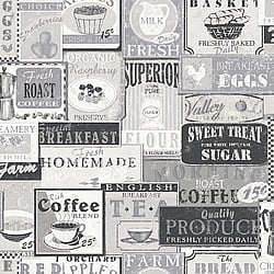 Galerie Wallcoverings Product Code G56170 - Memories 2 Wallpaper Collection - Silver Grey Colours - Enamel Signs Design