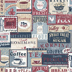 Galerie Wallcoverings Product Code G56171 - Memories 2 Wallpaper Collection - Blue Colours - Enamel Signs Design