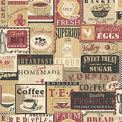 Galerie Wallcoverings Product Code G56172 - Nostalgie Wallpaper Collection - Red Colours - Enamel Signs Design