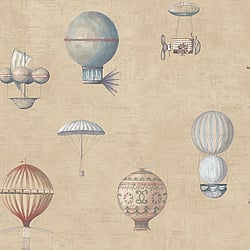 Galerie Wallcoverings Product Code G56203 - Steampunk Wallpaper Collection - Yellow Gold Colours - Air Ships Design