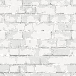 Galerie Wallcoverings Product Code G56212 - Steampunk Wallpaper Collection - Silver Grey Colours - Brick Wall Design