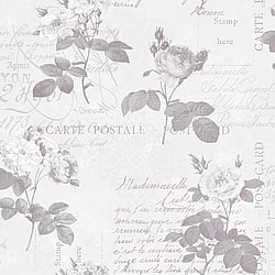 Galerie Wallcoverings Product Code G56284 - Country Cottage Wallpaper Collection - Pink Grey Colours - Vintage Postcard Design