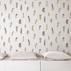 Galerie Wallcoverings Product Code G56402 - Global Fusion Wallpaper Collection -  Feathers Design