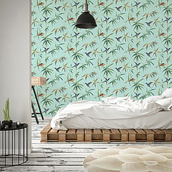 Galerie Wallcoverings Product Code G56411 - Global Fusion Wallpaper Collection -  Humming Birds Design