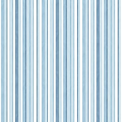 Galerie Wallcoverings Product Code G56502 - Just 4 Kids 2 Wallpaper Collection - Blue White Colours - Washed Striped Design