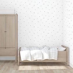 Galerie Wallcoverings Product Code G56521 - Just 4 Kids 2 Wallpaper Collection - Grey White Colours - Giant Polko Dots Design