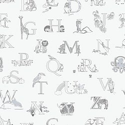 Galerie Wallcoverings Product Code G56536 - Just 4 Kids 2 Wallpaper Collection - Grey Colours - Alphabet Design