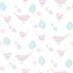 Galerie Wallcoverings Product Code G56539 - Just 4 Kids 2 Wallpaper Collection - Pink White Blue Colours - Pretty Birds Design