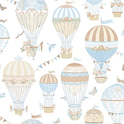 Galerie Wallcoverings Product Code G56544 - Just 4 Kids 2 Wallpaper Collection - Blue Beige Colours - Balloon Journey Design