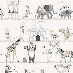 Galerie Wallcoverings Product Code G56547 - Just 4 Kids 2 Wallpaper Collection - Grey Beige Colours - Circus Parade Design